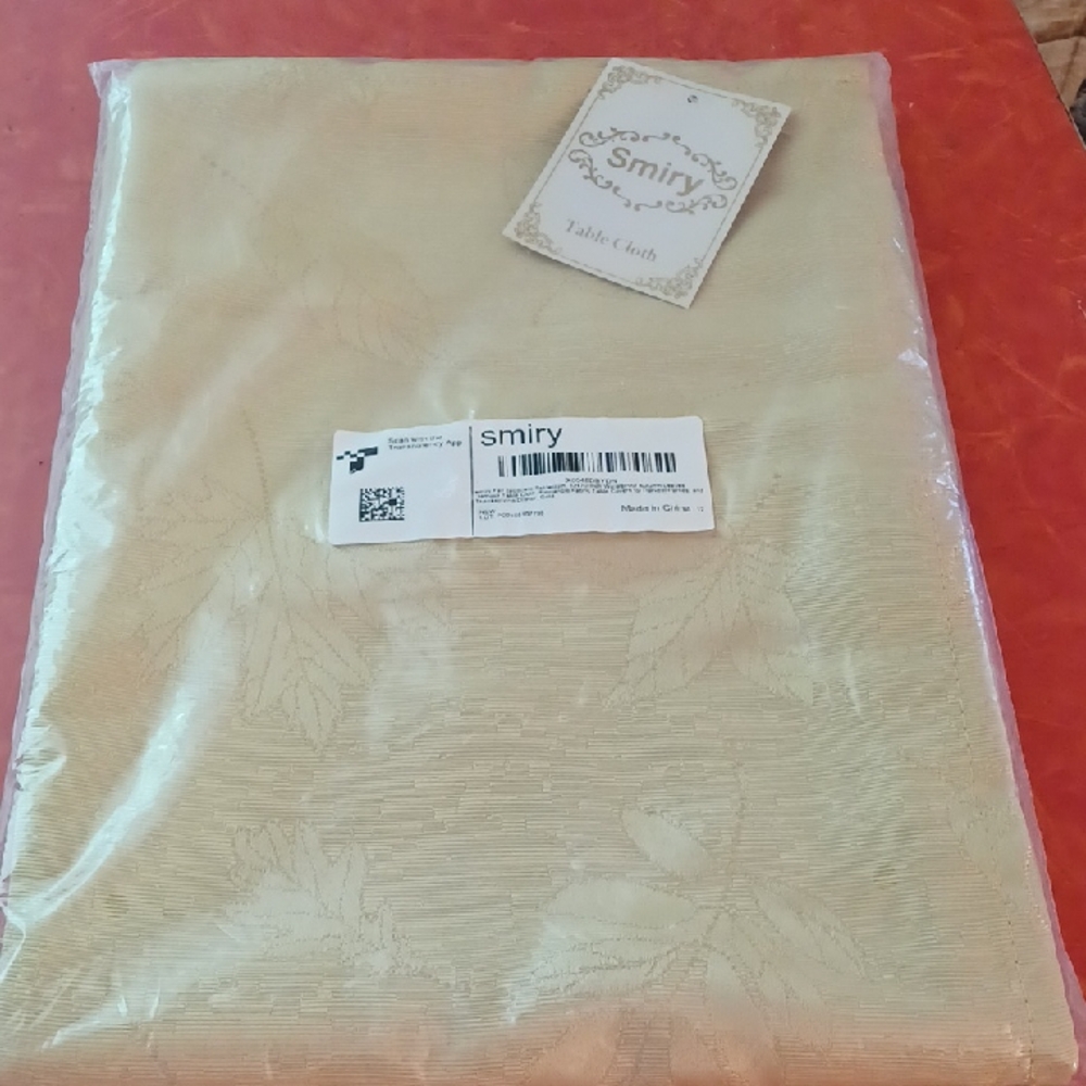 Gold Tablecloth With Fall Leaves 52x70 Damask Table Cloth